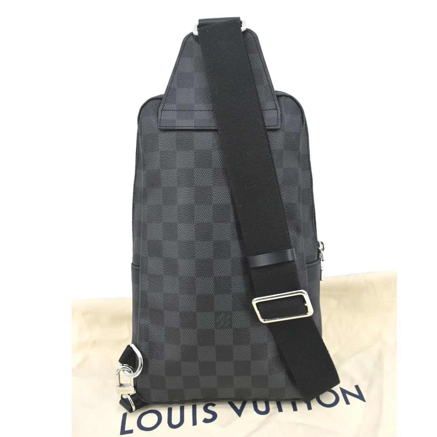 LOUIS VUITTON Avenue Sling Damier Graphite Backpack Bag Black