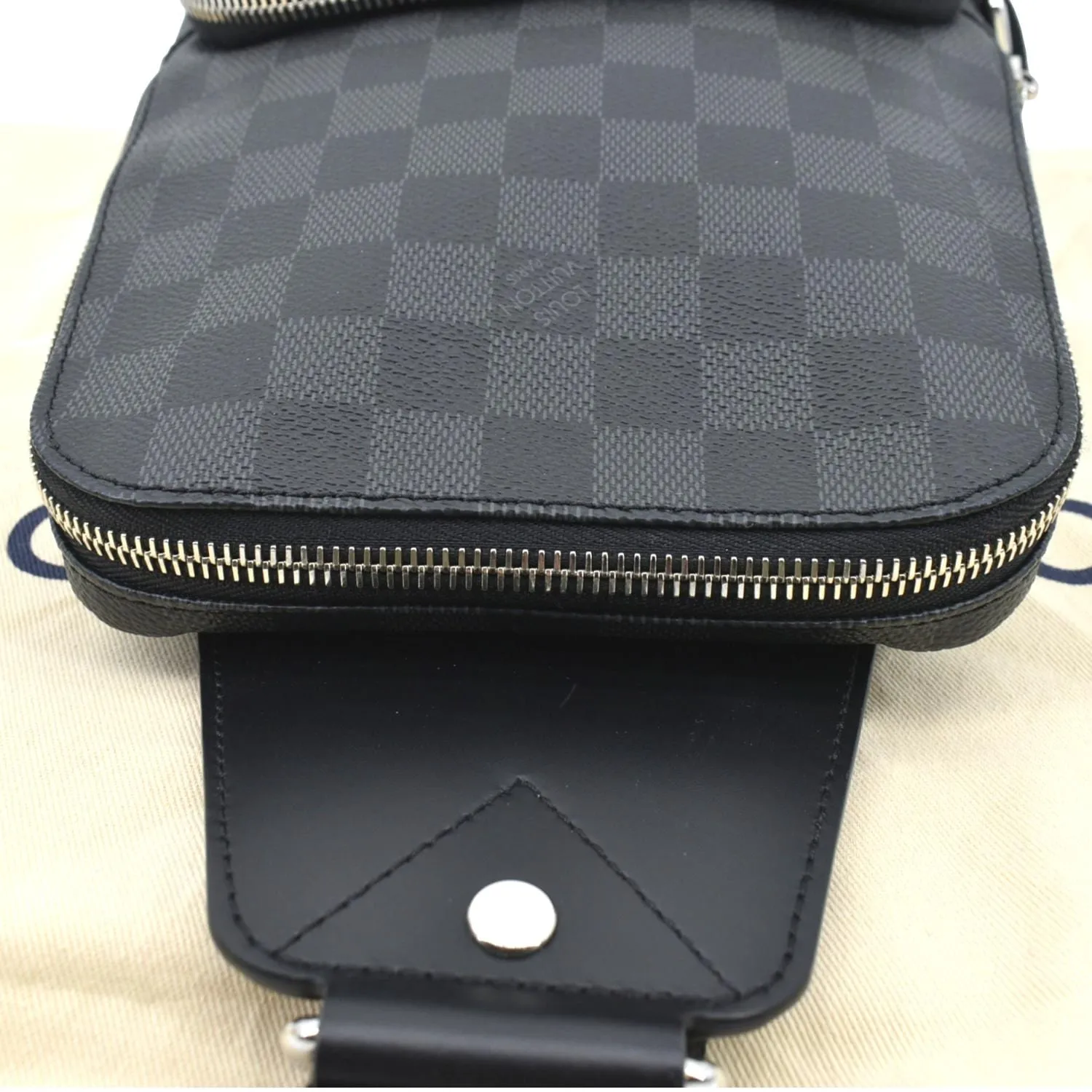 LOUIS VUITTON Avenue Sling Damier Graphite Backpack Bag Black
