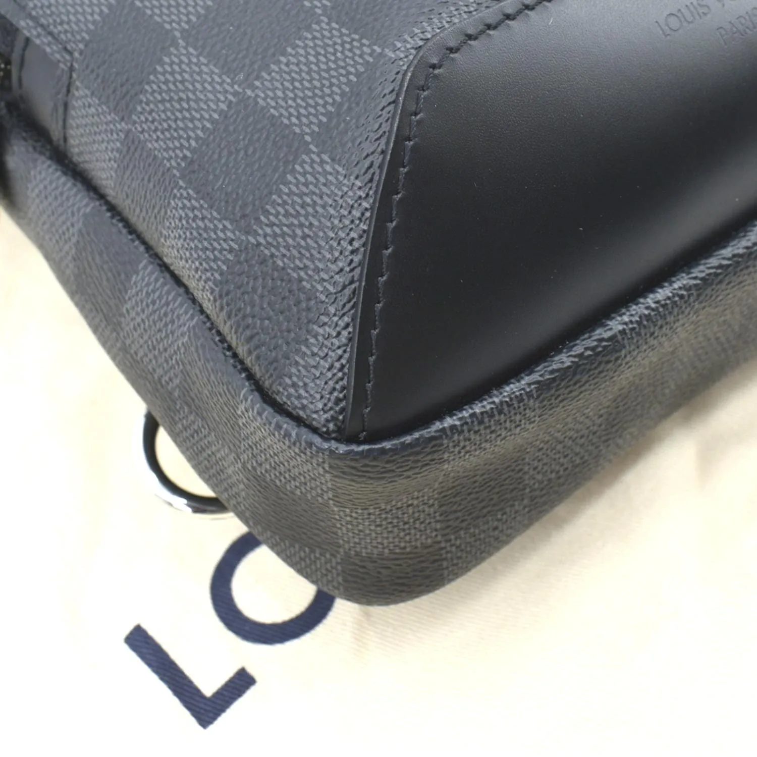 LOUIS VUITTON Avenue Sling Damier Graphite Backpack Bag Black