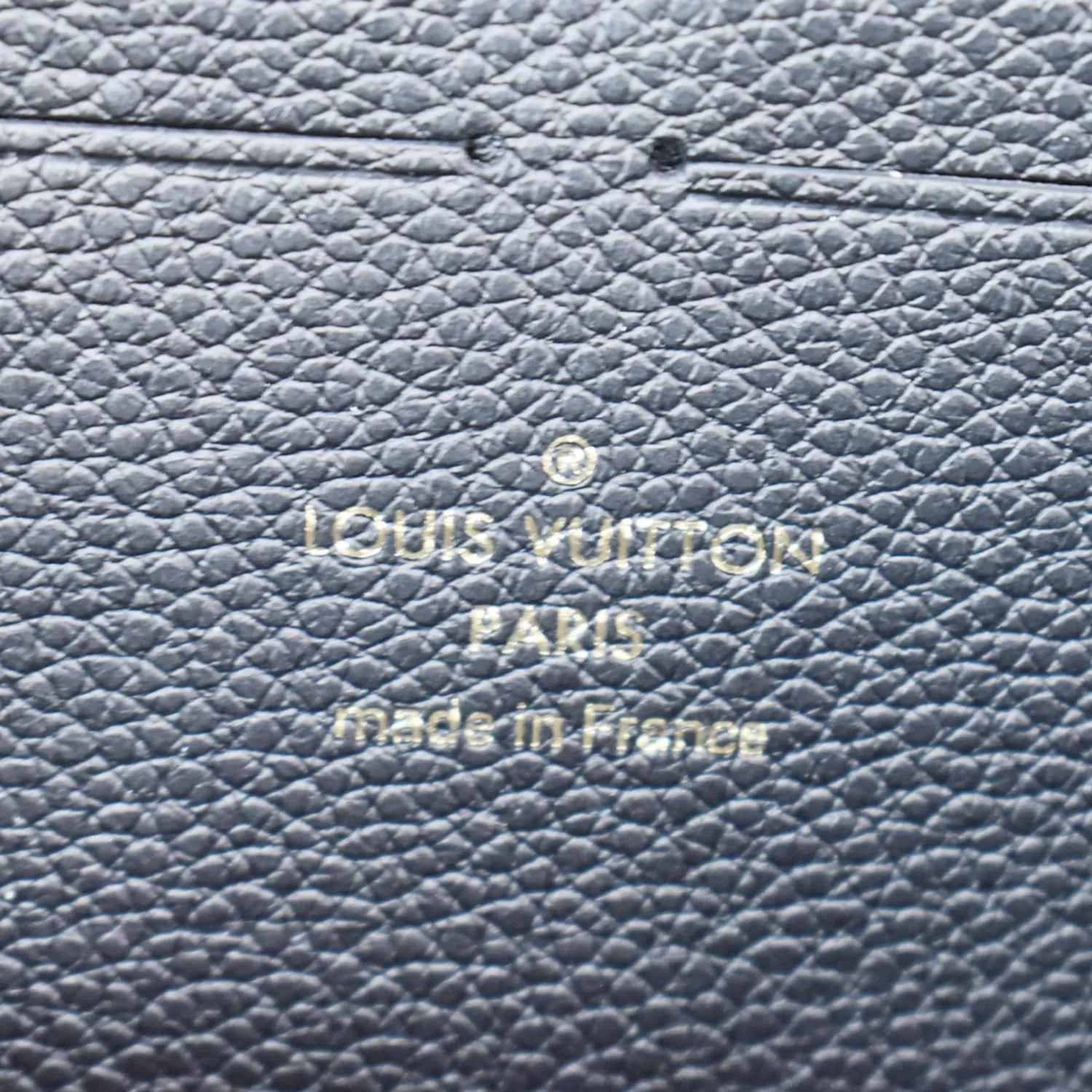 LOUIS VUITTON Clemence Empreinte Leather Wallet Black