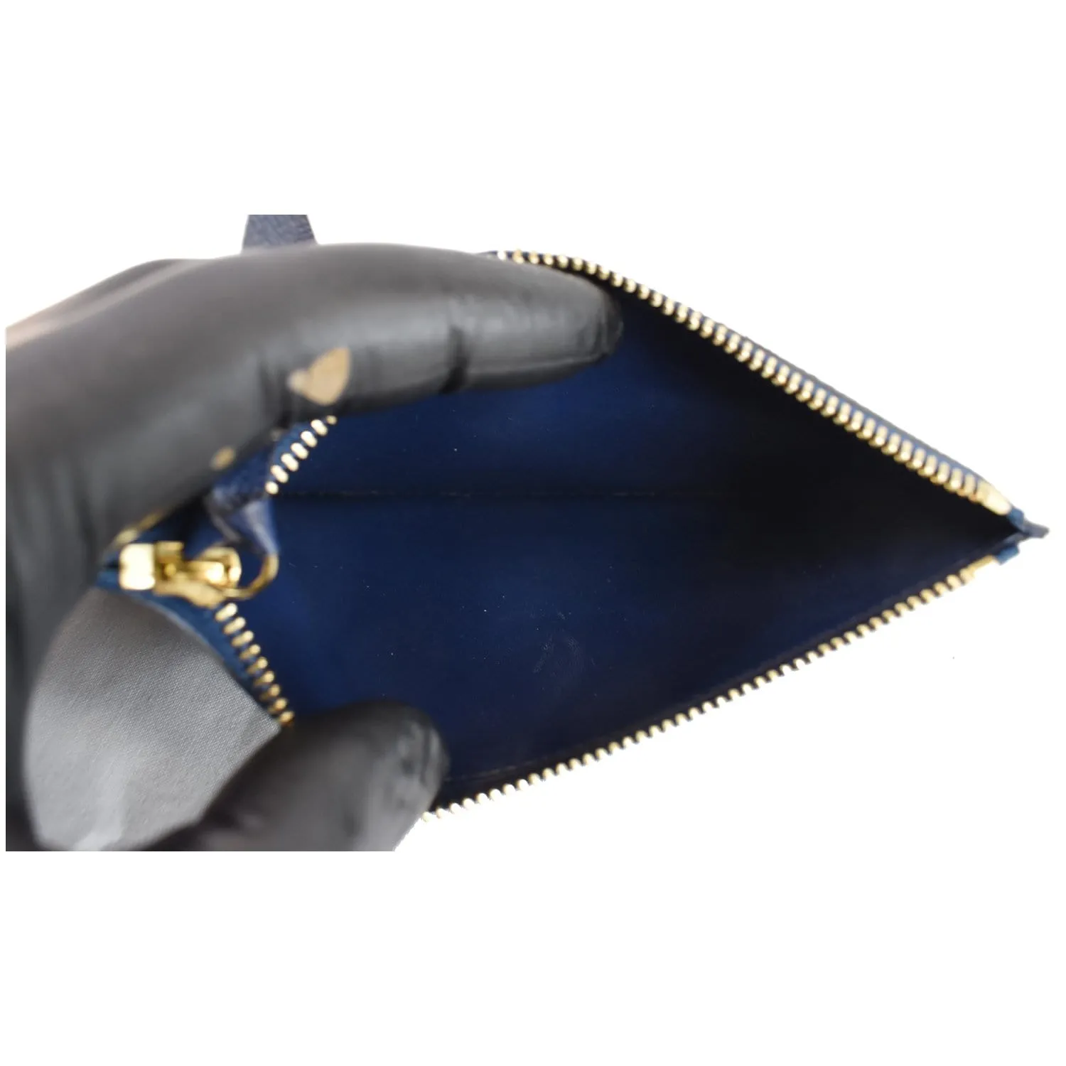 LOUIS VUITTON Leather Zippy Jeanne Insert Wallet Blue