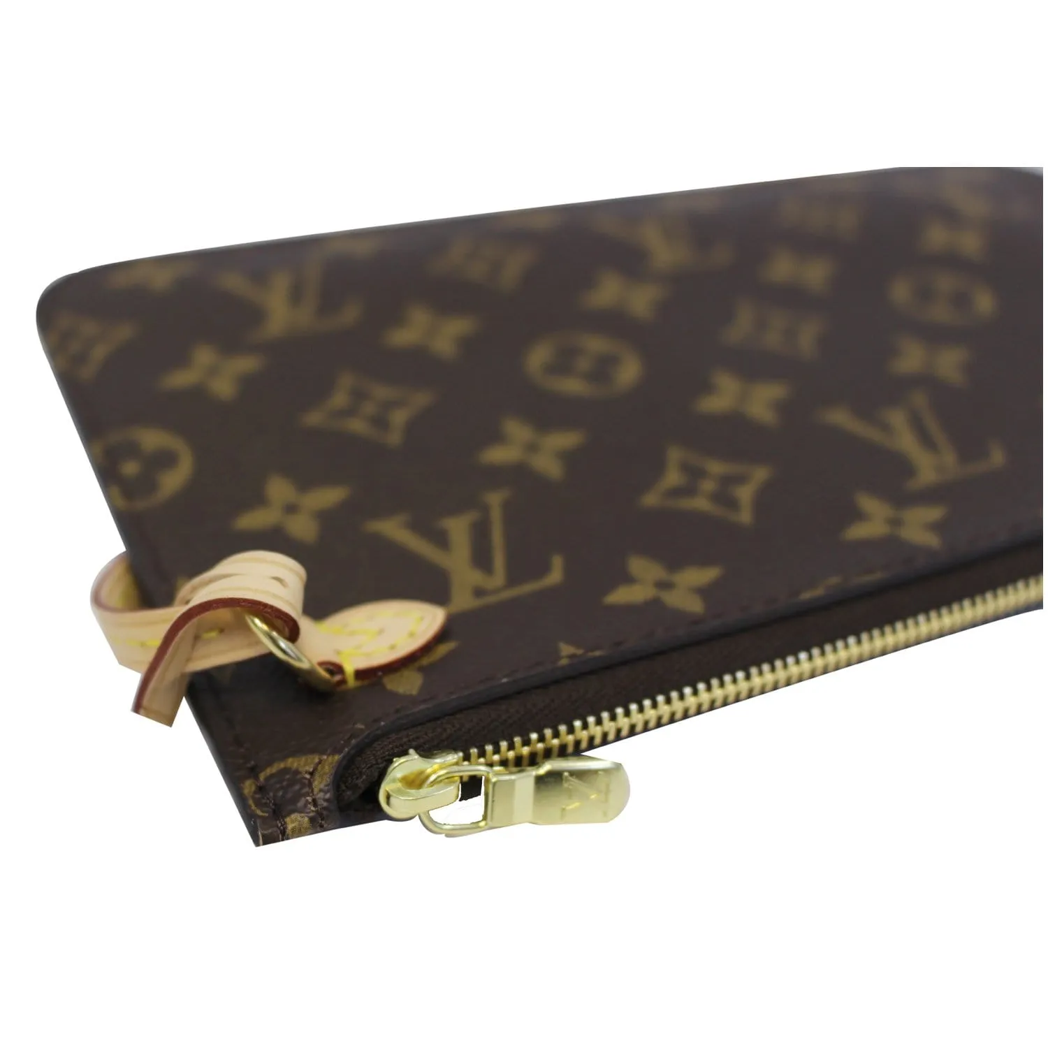 LOUIS VUITTON Pochette Wristlet Pouch Damier Ebene Neverfull MM/GM Brown