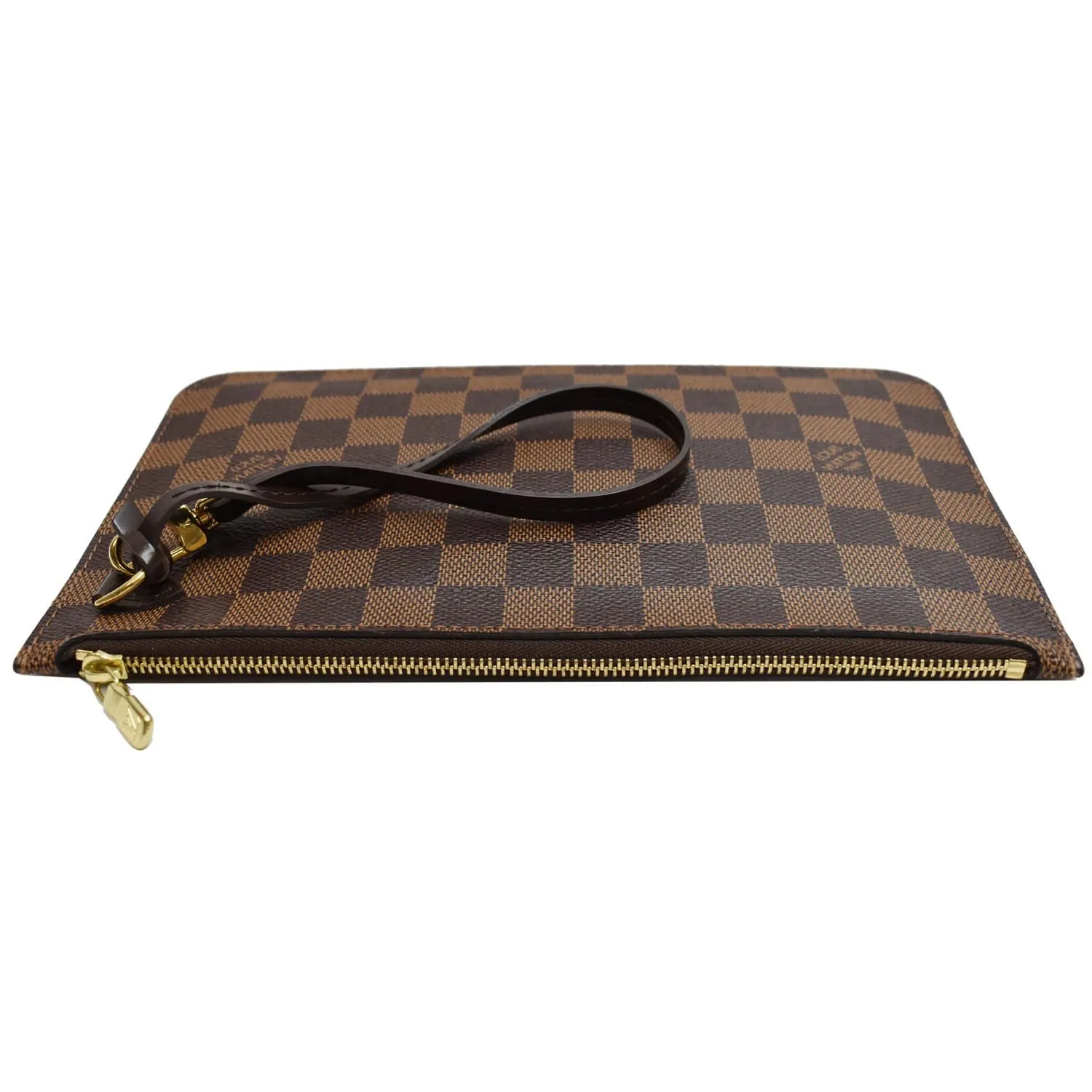 LOUIS VUITTON  Pochette Wristlet Pouch Monogram Canvas Neverfull MM Brown