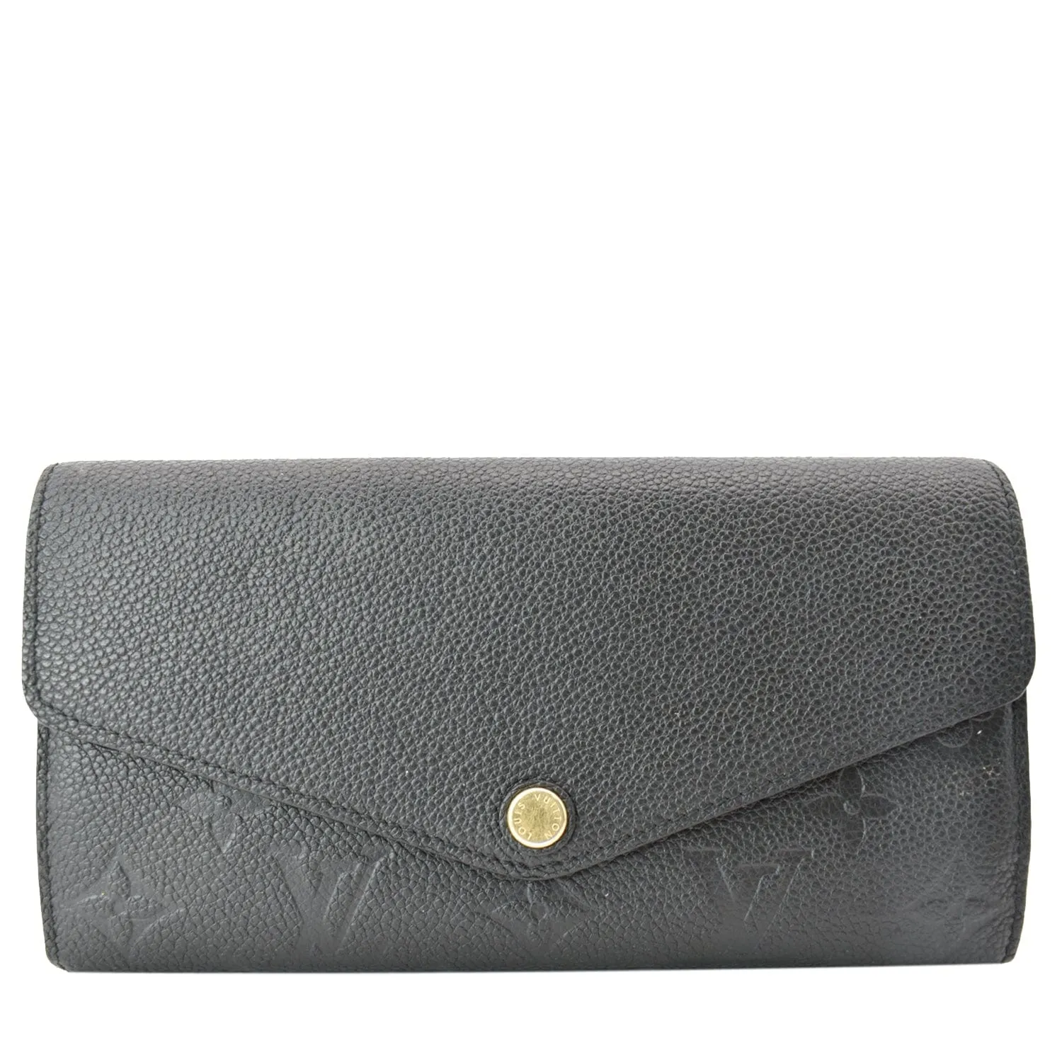 LOUIS VUITTON Sarah Monogram Empreinte Leather Wallet Black