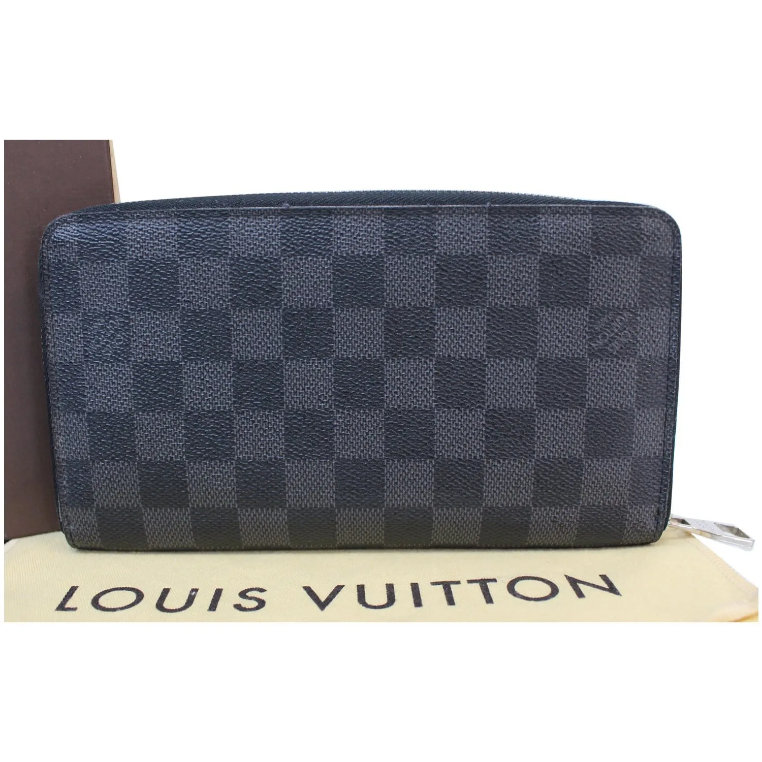 LOUIS VUITTON Zippy Organizer Damier Graphite Wallet Black