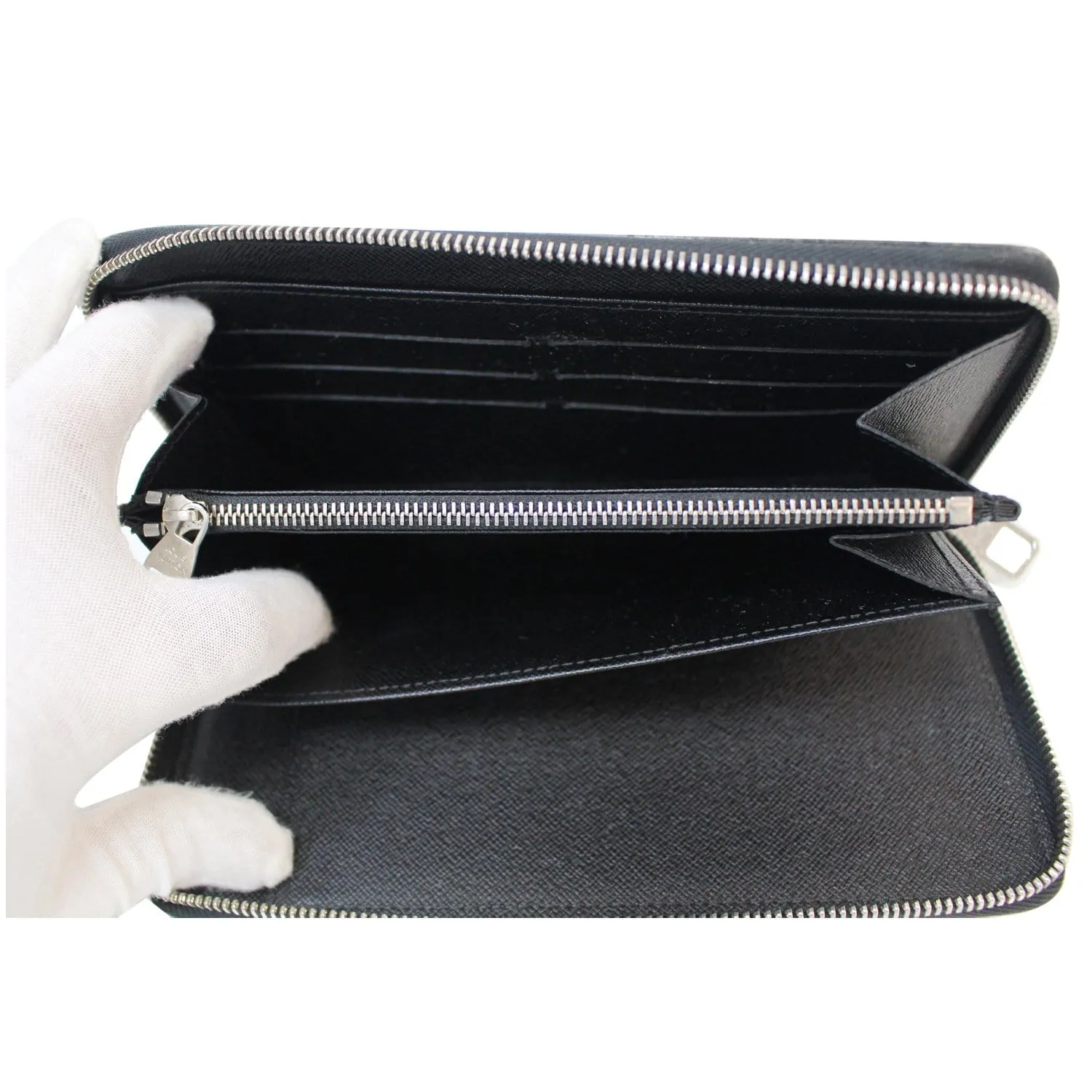 LOUIS VUITTON Zippy Organizer Damier Graphite Wallet Black
