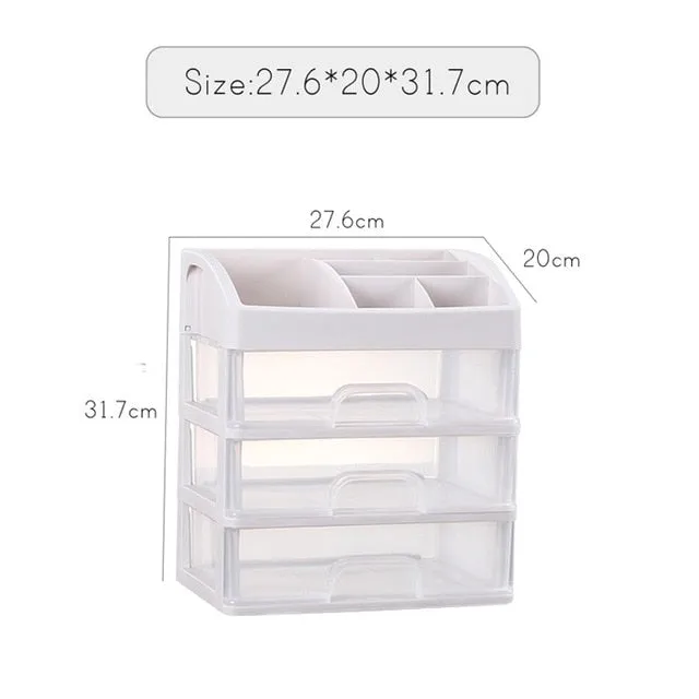 Makeup Organizer Drawers Plastic Cosmetic Storage Box