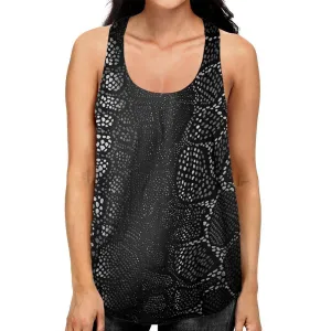 Many Dots Black Racerback