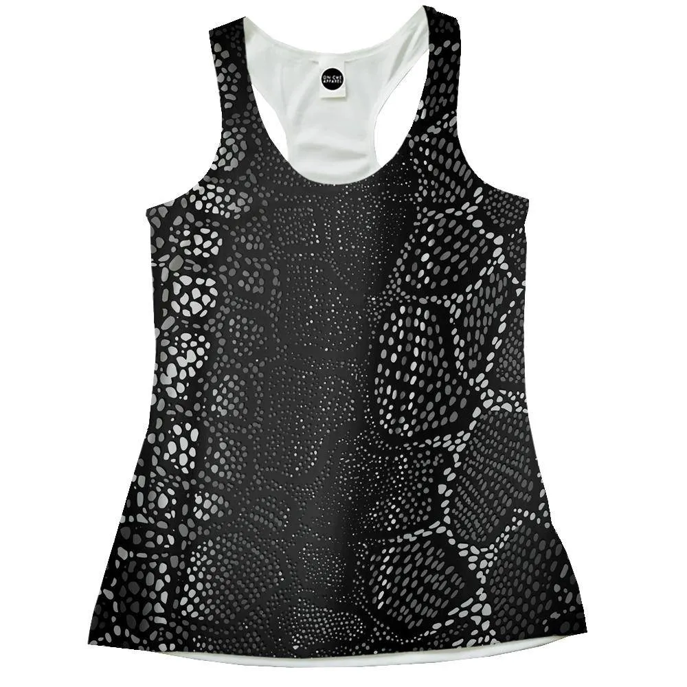 Many Dots Black Racerback