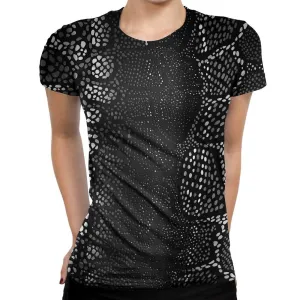 Many Dots Black Womens T-Shirt