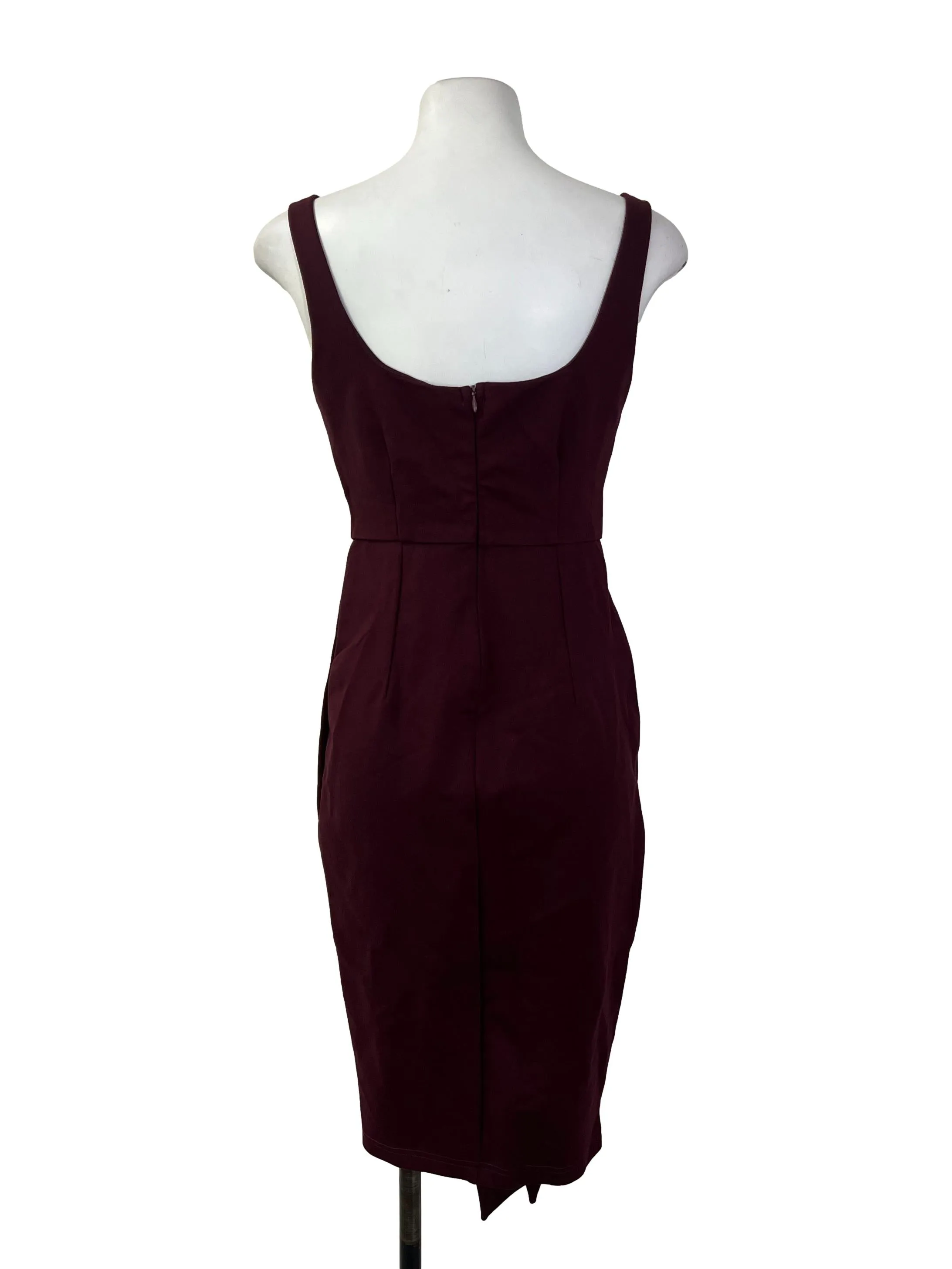 Maroon Square Neck Dress