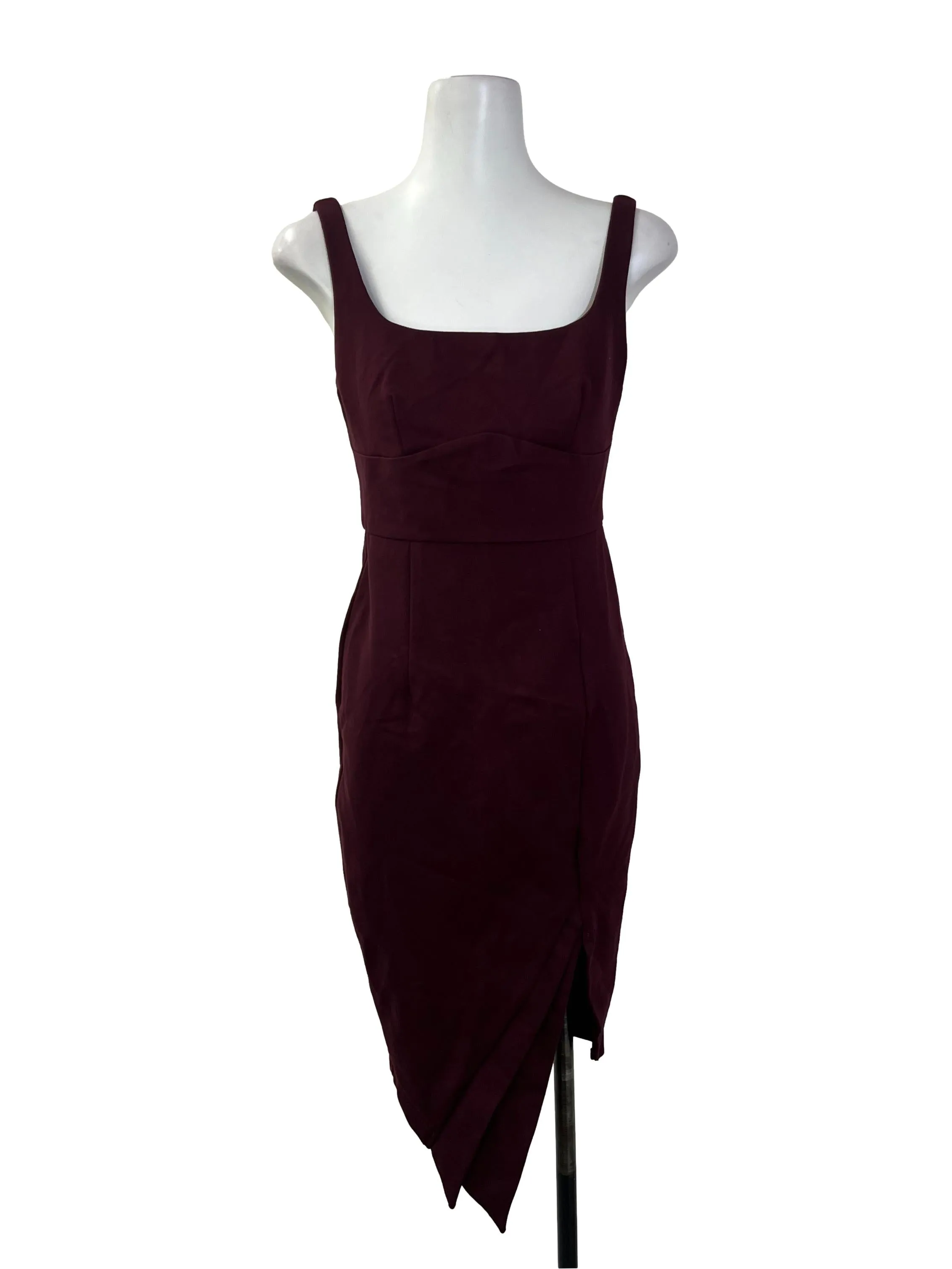 Maroon Square Neck Dress