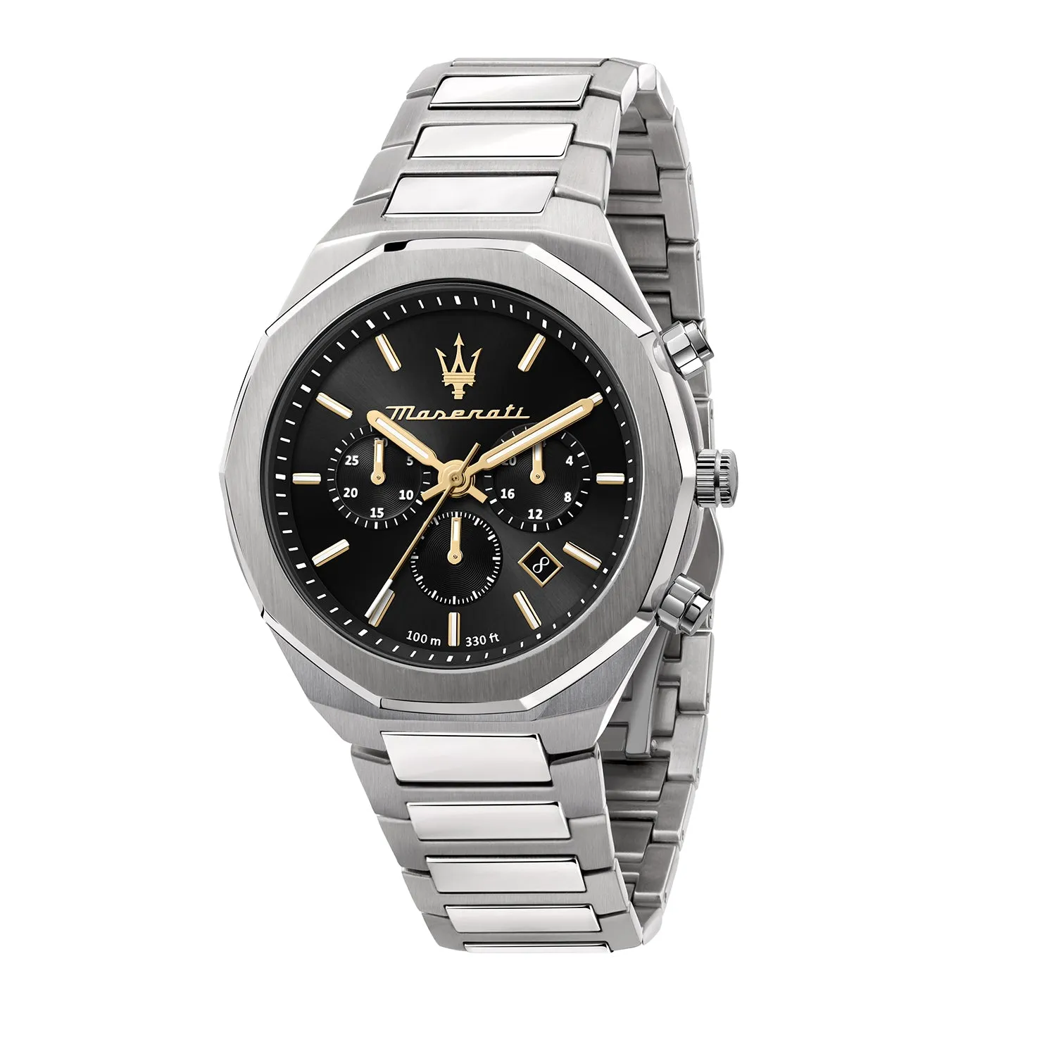 Maserati STILE 45MM CHRO BLACK DIAL BR SS - R8873642010
