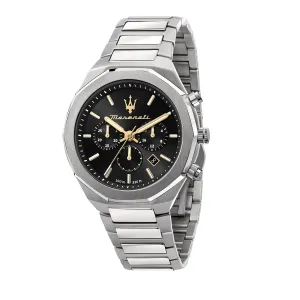 Maserati STILE 45MM CHRO BLACK DIAL BR SS - R8873642010