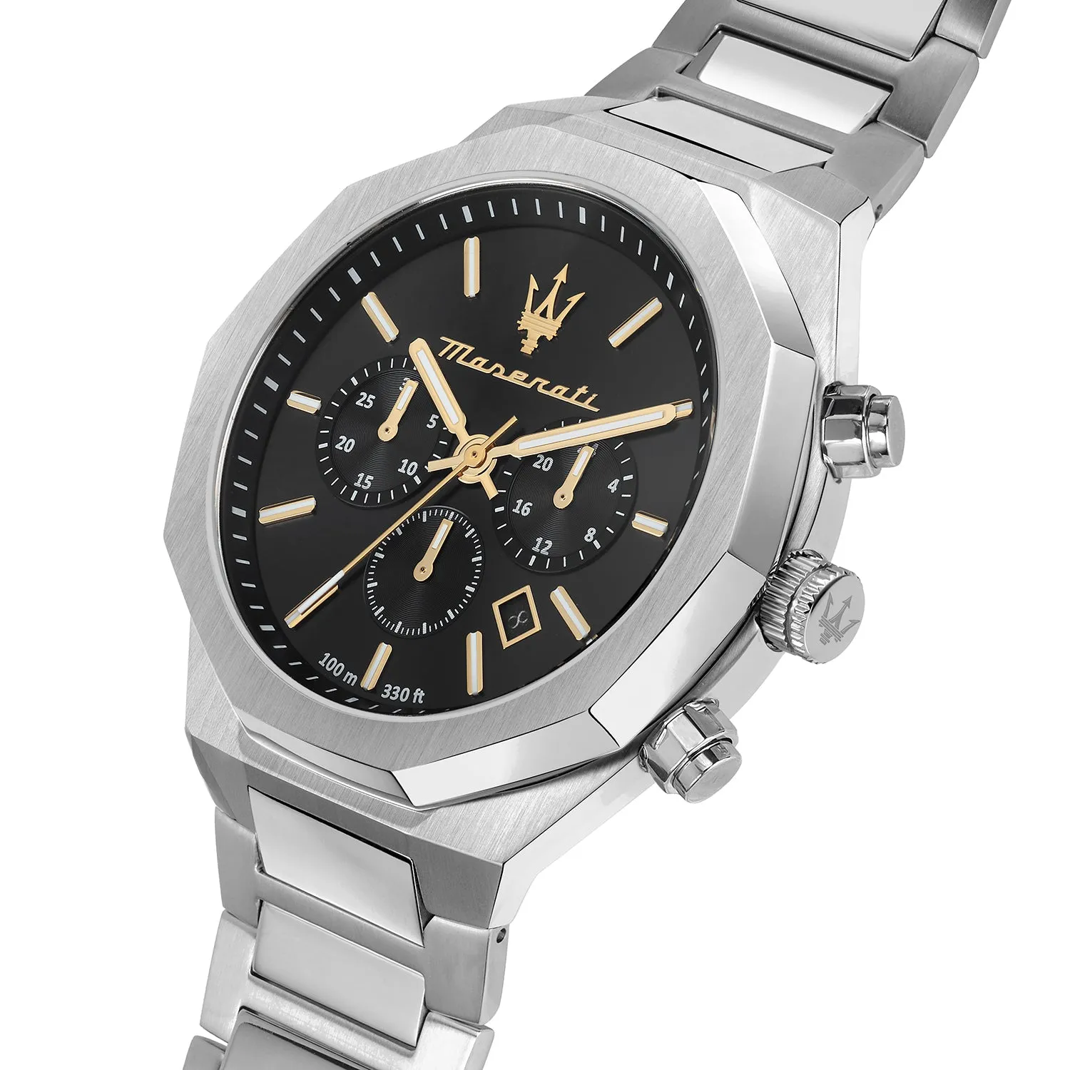 Maserati STILE 45MM CHRO BLACK DIAL BR SS - R8873642010