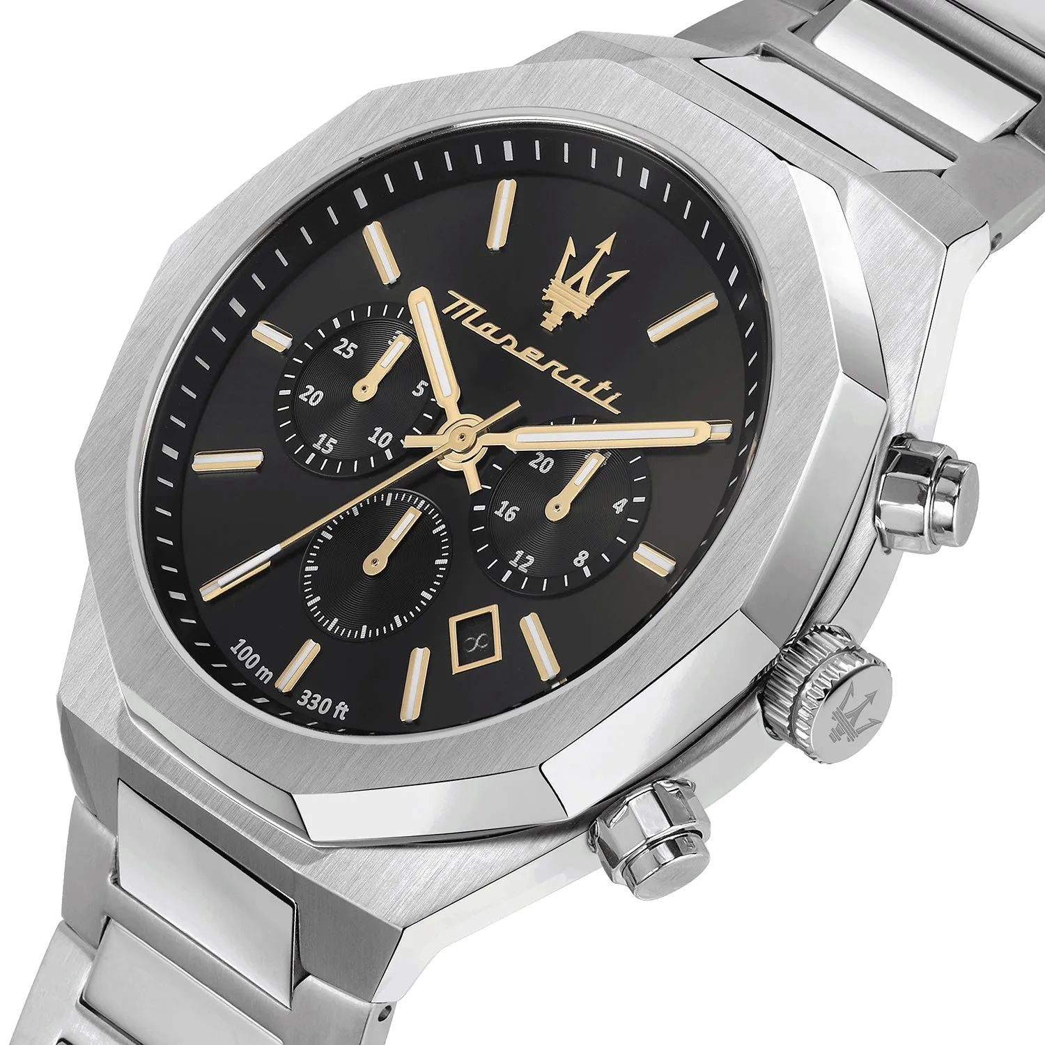 Maserati STILE 45MM CHRO BLACK DIAL BR SS - R8873642010