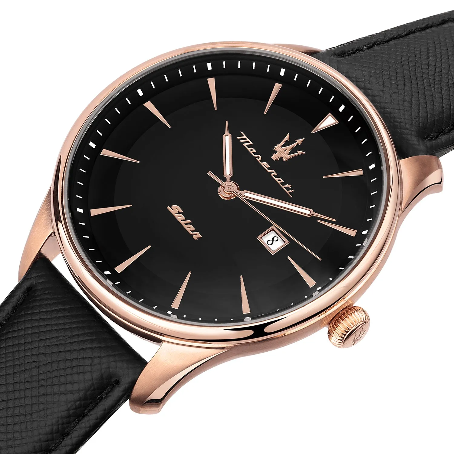 Maserati TRADIZIONE 45MM SOLAR BLACK DIAL BLK ST
