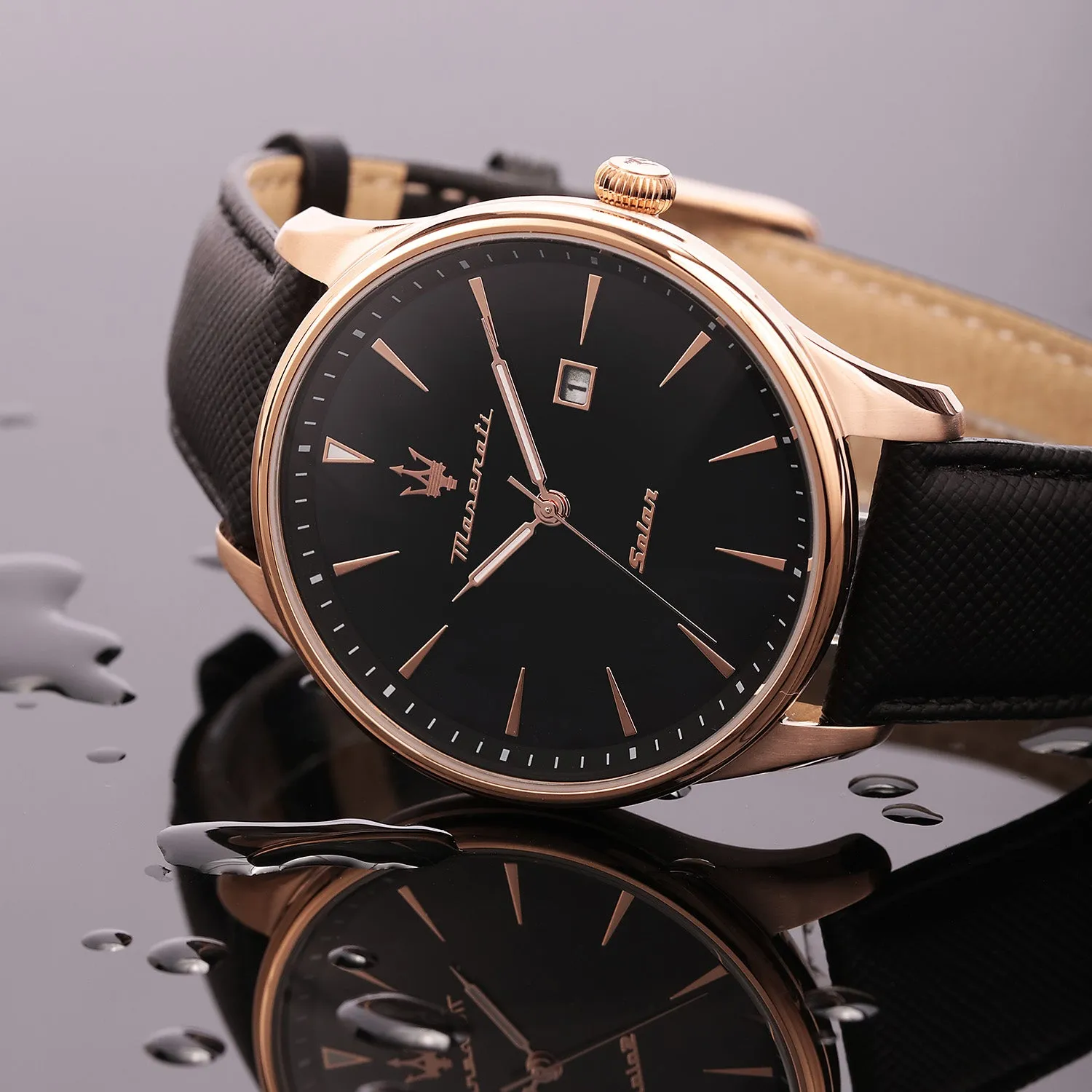 Maserati TRADIZIONE 45MM SOLAR BLACK DIAL BLK ST