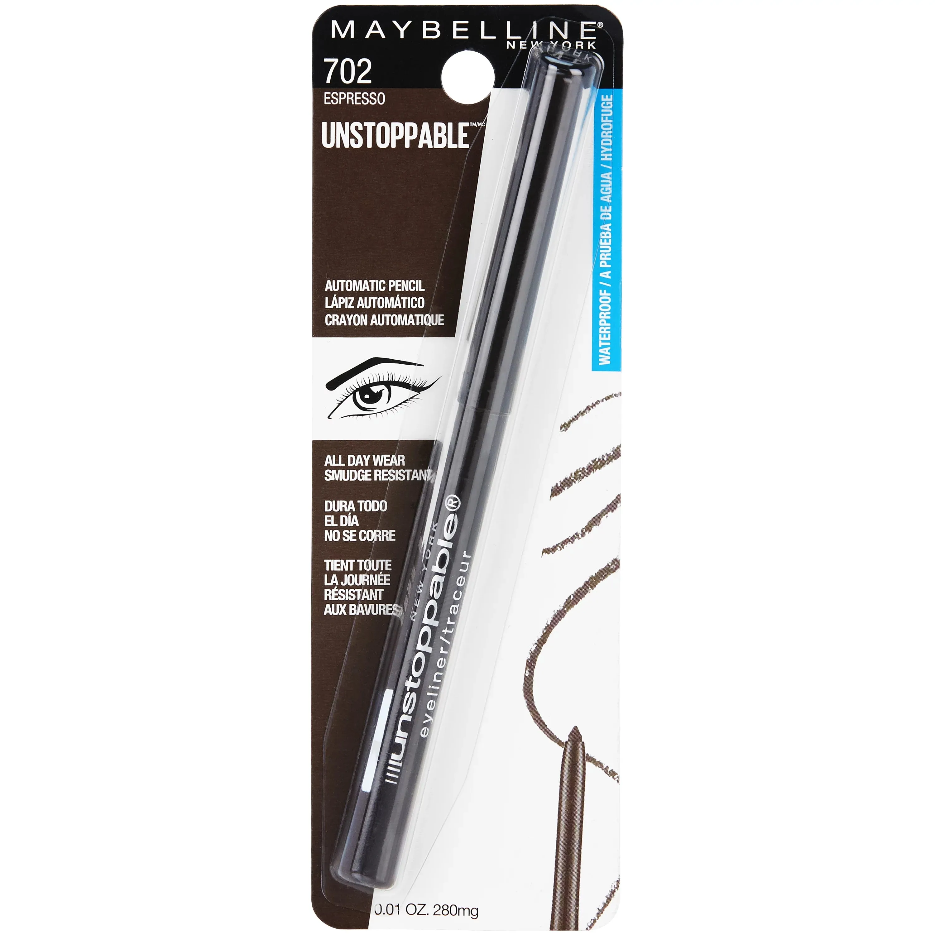 Maybelline Unstoppable Waterproof Mechanical Brown Eyeliner, Espresso 702