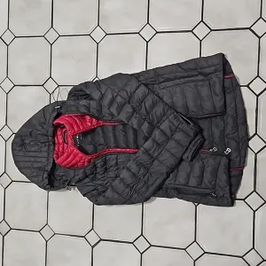 Medium, Tommy Hilfiger Hooded Packable lightweight jacket, Gray and Pink