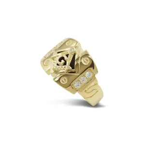 Men's Masonic Ring in 14kt Gold