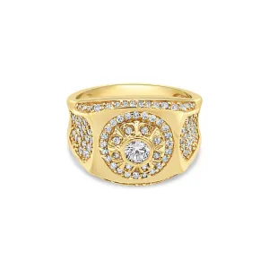 Men's Pave set ring in 14kt Gold