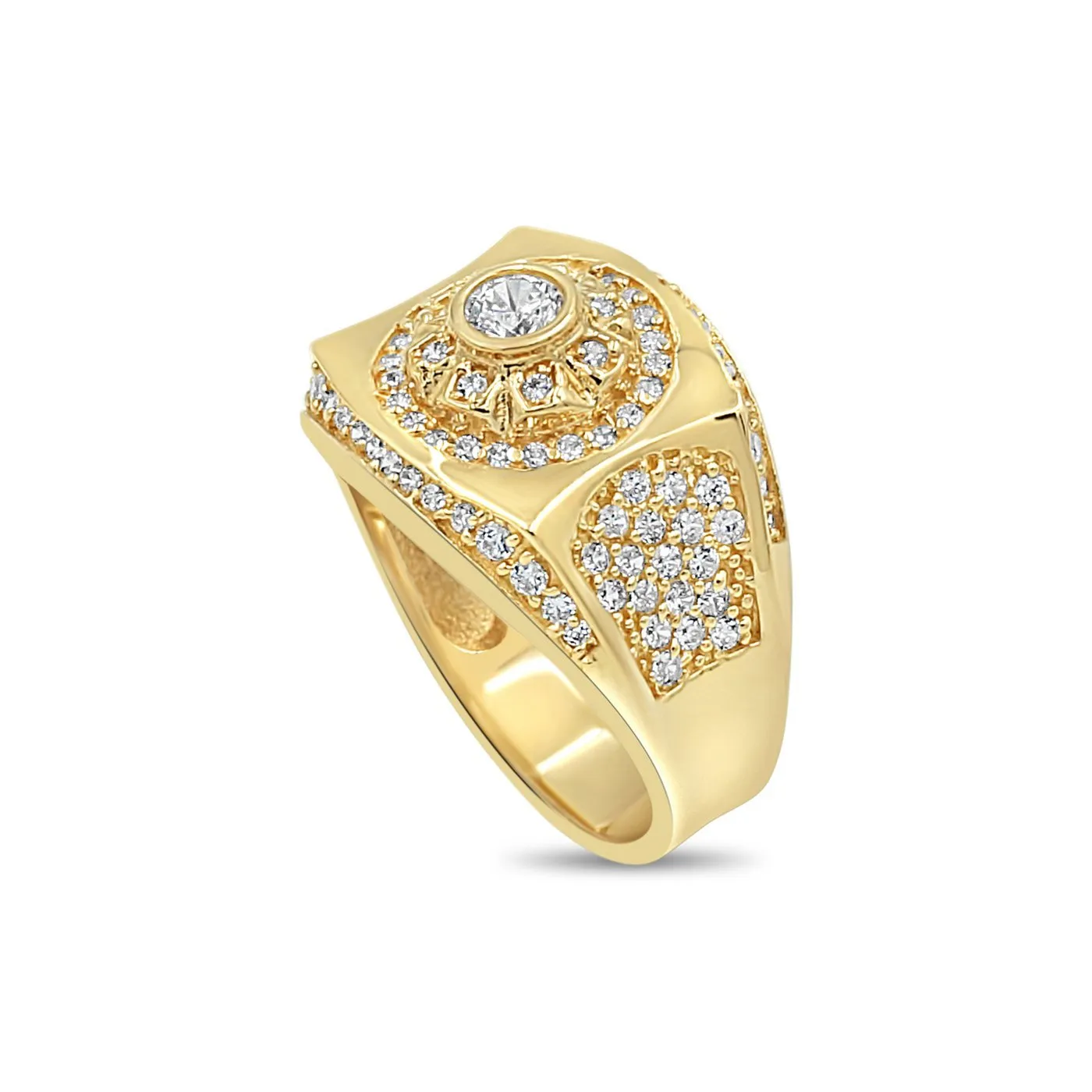 Men's Pave set ring in 14kt Gold