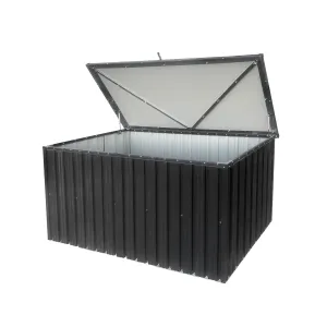 Metal Storage Box Outdoor Tool and Toy Black Lockable Water