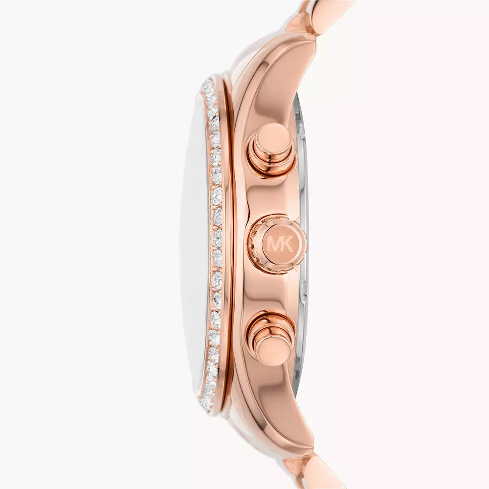 Michael Kors Lexington Lux Chronograph Rose Gold-Tone Stainless Steel Women's Watch - MK7242B