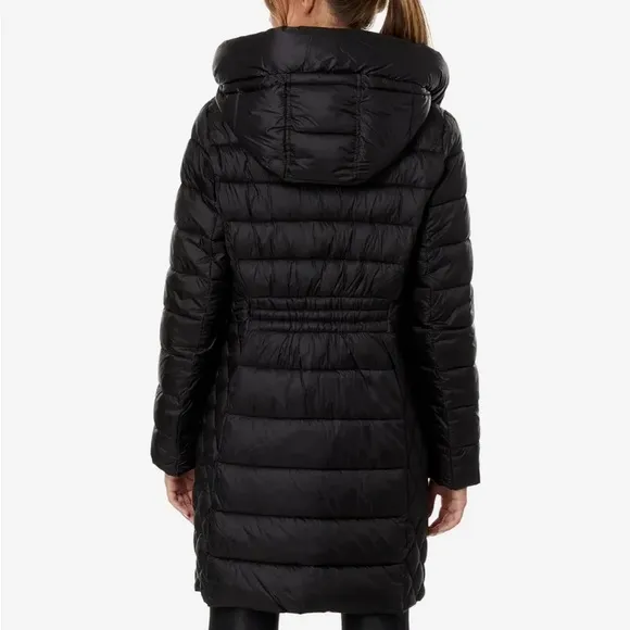 MICHAEL Michael Kors Black Long Packable Down Fill Coat Jacket Size PS