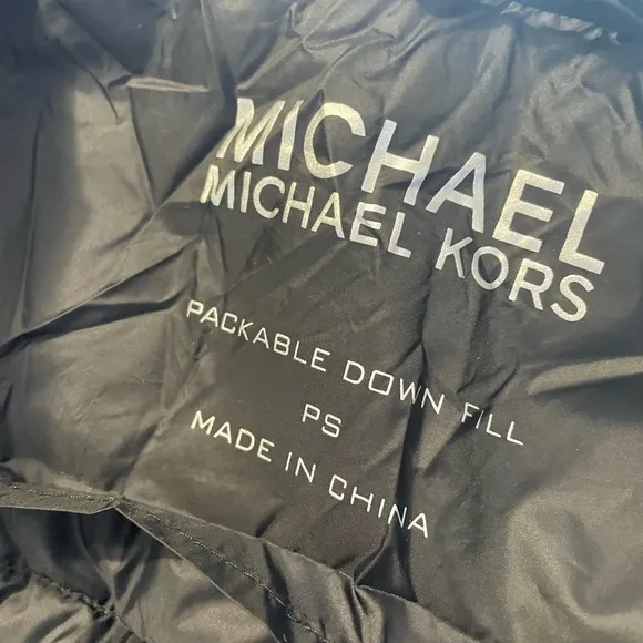 MICHAEL Michael Kors Black Long Packable Down Fill Coat Jacket Size PS