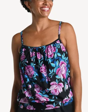 Midnight Orchid Blouson Tankini Top