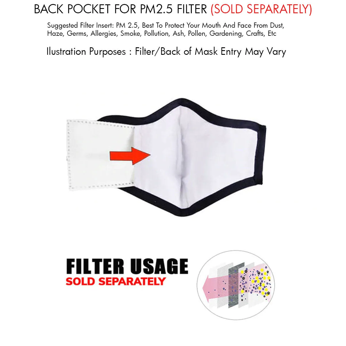 Milwaukee Leather (Multi-Pack) MP7924FM 'Solid White' 100 % Cotton Protective Face Mask with Optional Filter Pocket