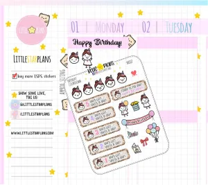Mimi - Functional Birthday Countdown Planner Stickers (MI007)