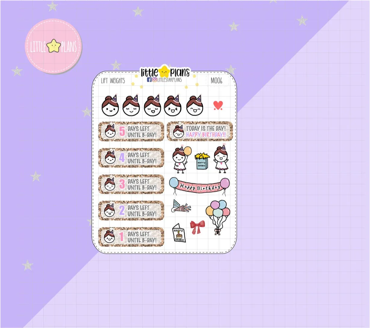 Mimi - Functional Birthday Countdown Planner Stickers (MI007)