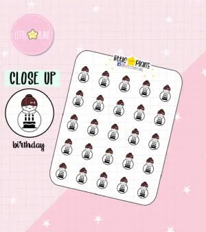 Mimi Functional Icon - Birthday, Birthday Cake Planner Stickers