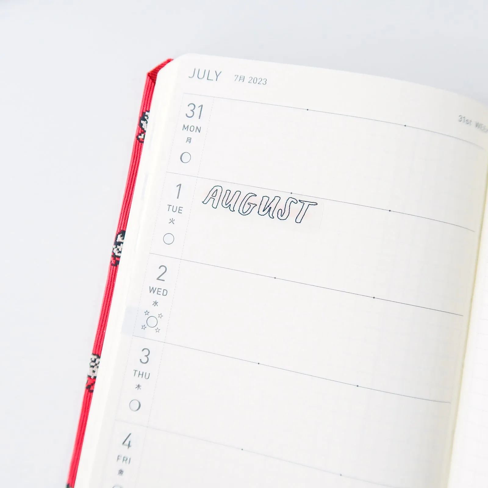 Mini Clear Jan-Dec Months of the Year Bold Brush Lettered Labels in Pink