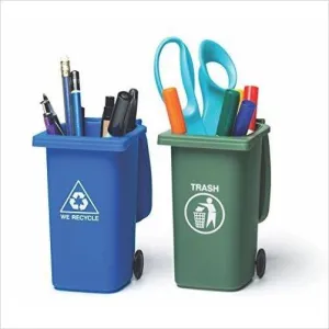 Mini Trash and Recycle Can Desktop Organizer