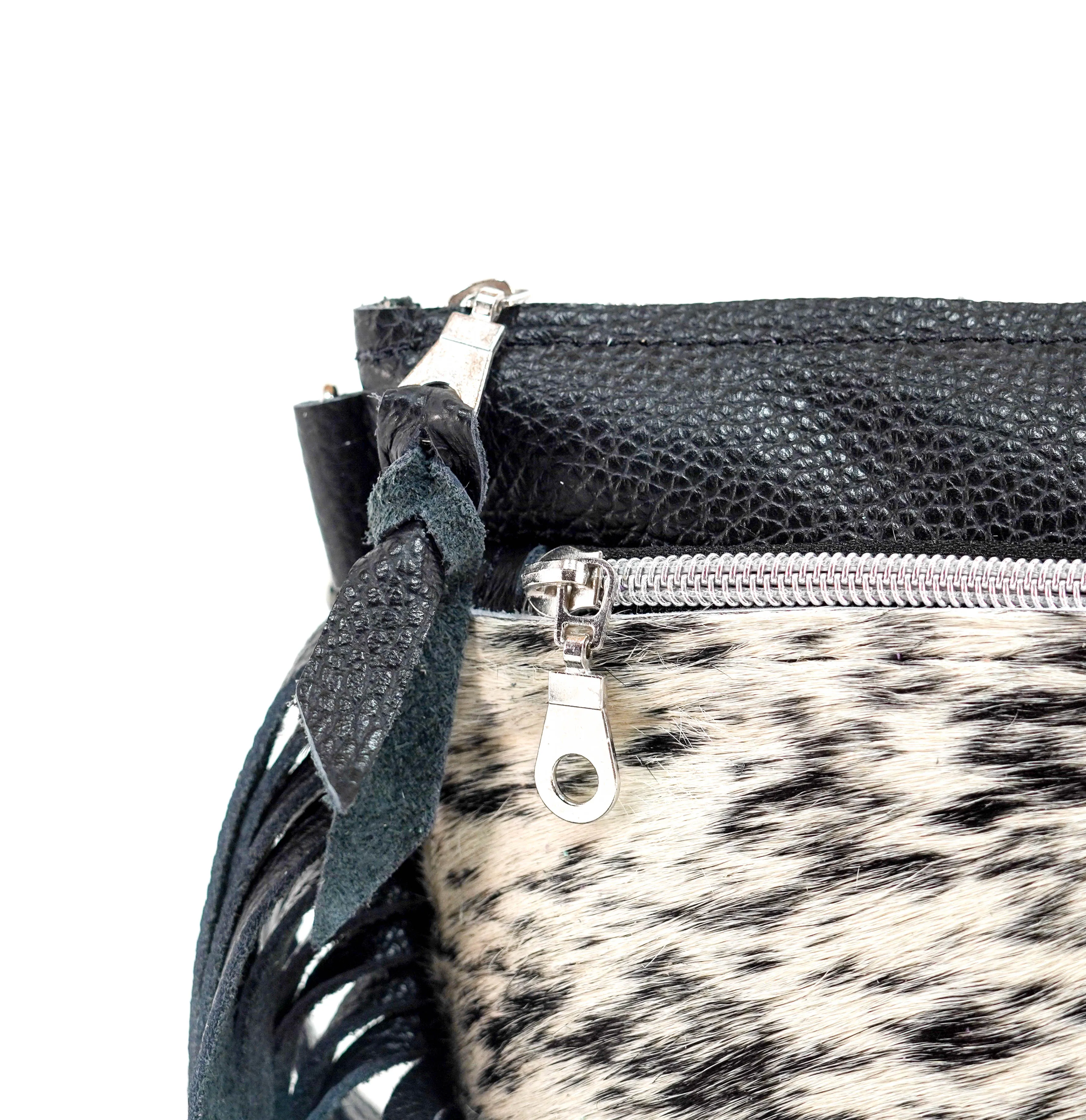 Miss Kitty - Black & White w/ Black Leather