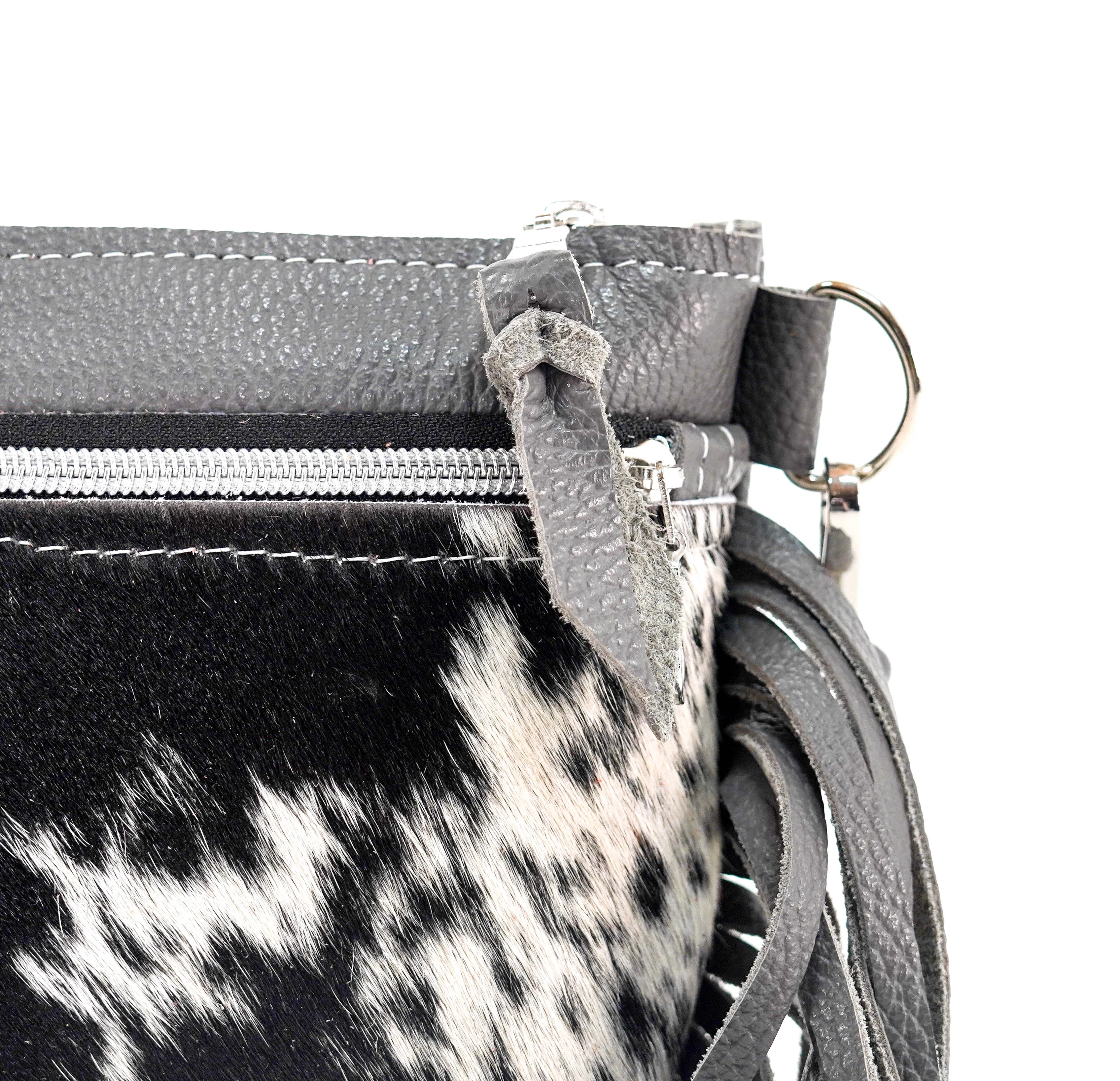 Miss Kitty - Black & White w/ Grey Leather