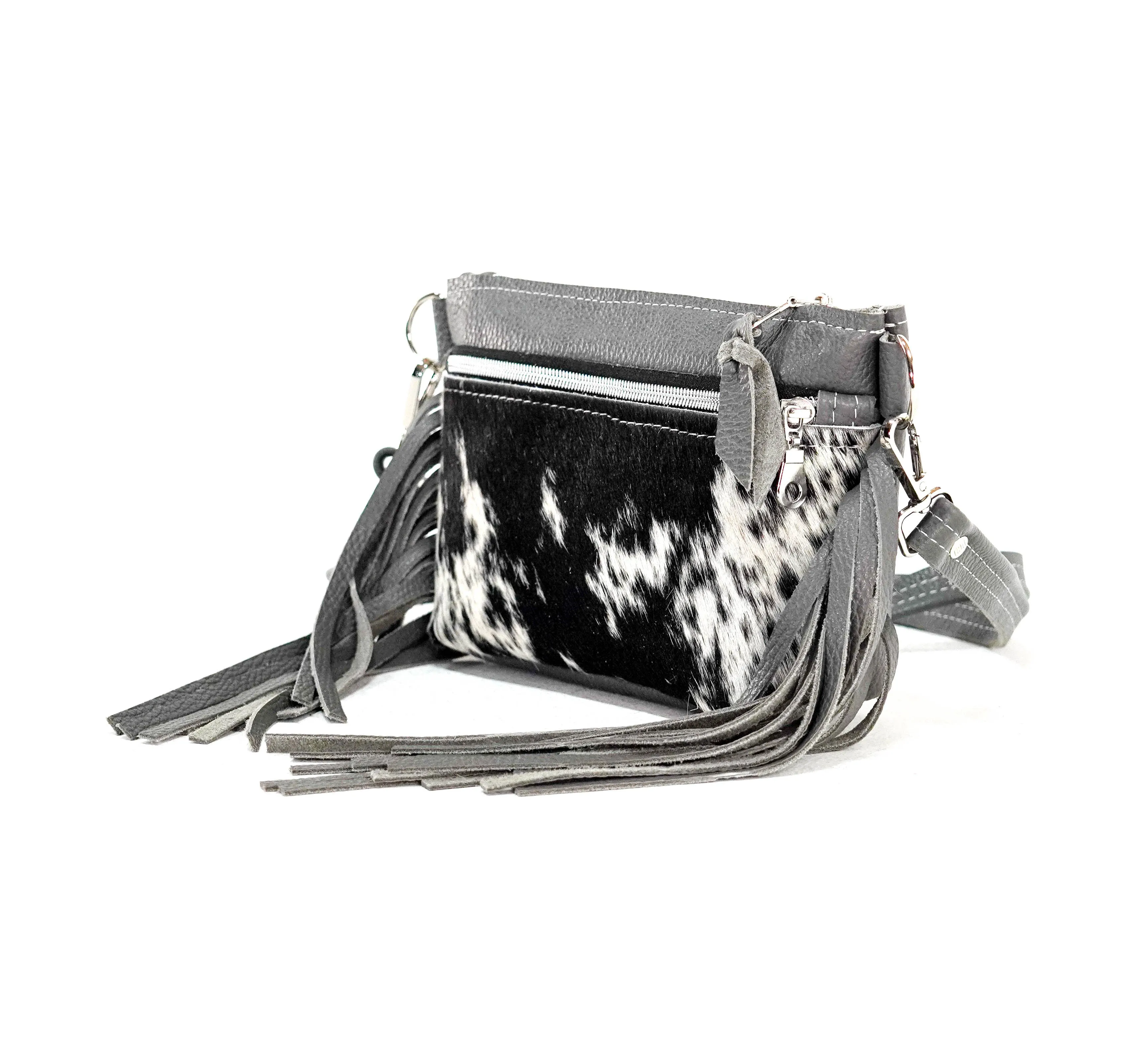 Miss Kitty - Black & White w/ Grey Leather