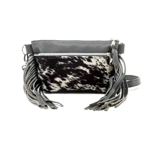 Miss Kitty - Black & White w/ Grey Pebble Leather
