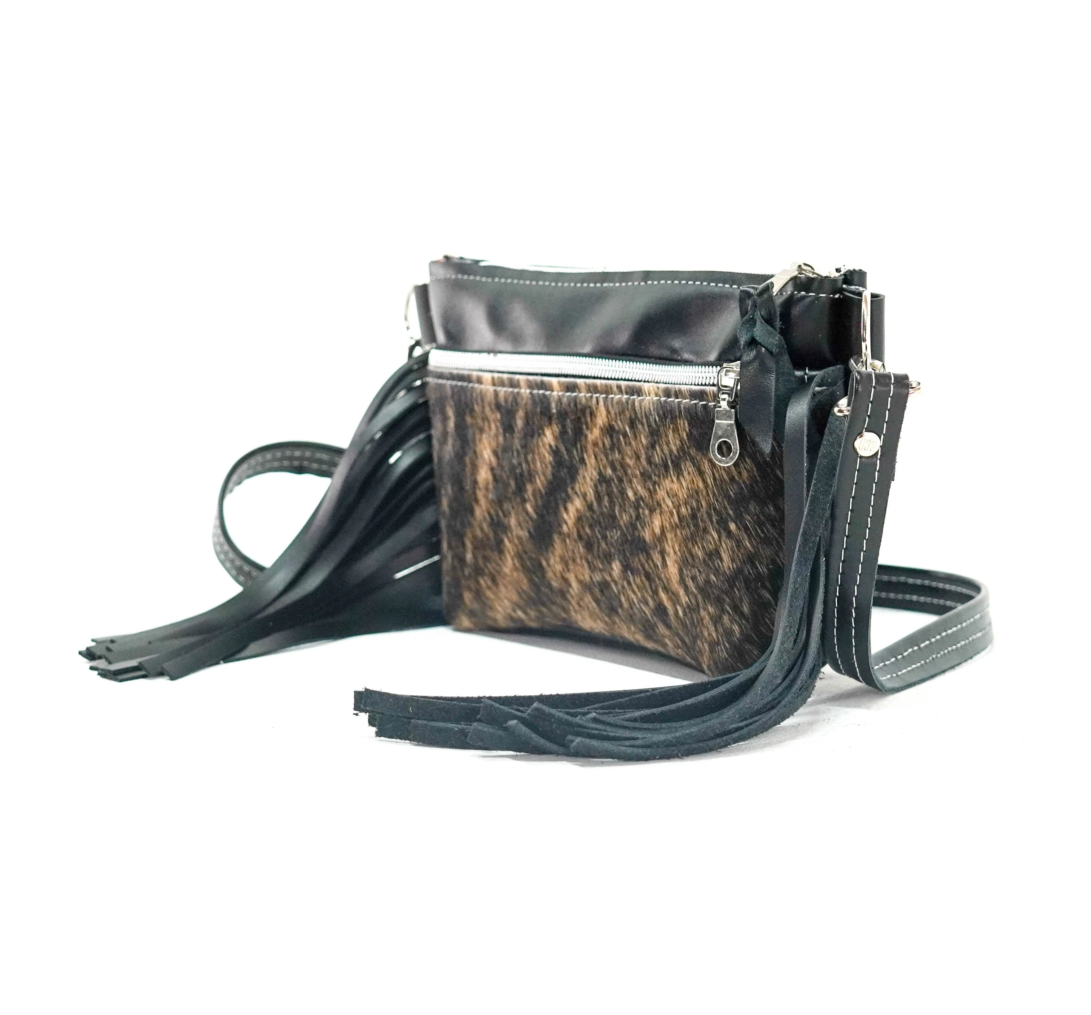 Miss Kitty - Brindle w/ Black Smooth Leather