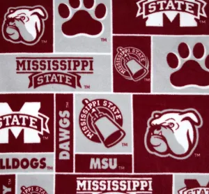 MISSISSIPPI STATE UNIVERSITY-Geometric Fleece-100%Polyester-MSST012