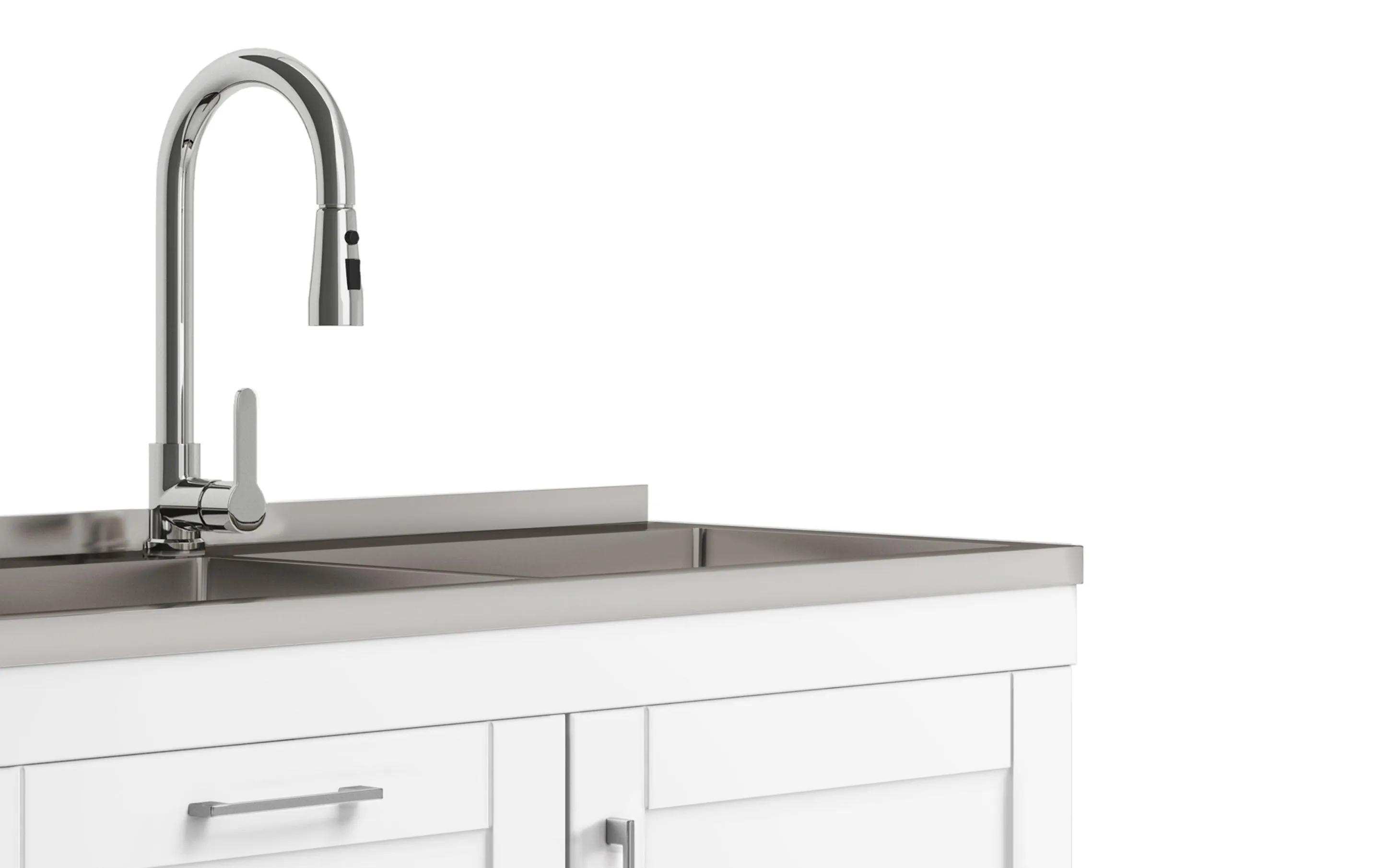 Modern Wide Shaker All-In-One 46 inch Laundry Utility Sink and Cabinet