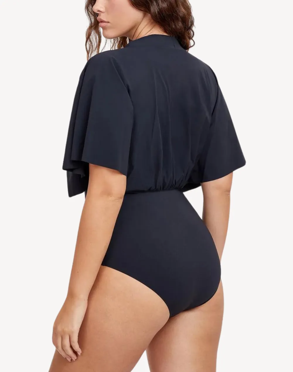 Modest Sleeved Surplice Blouson One Piece