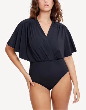 Modest Sleeved Surplice Blouson One Piece