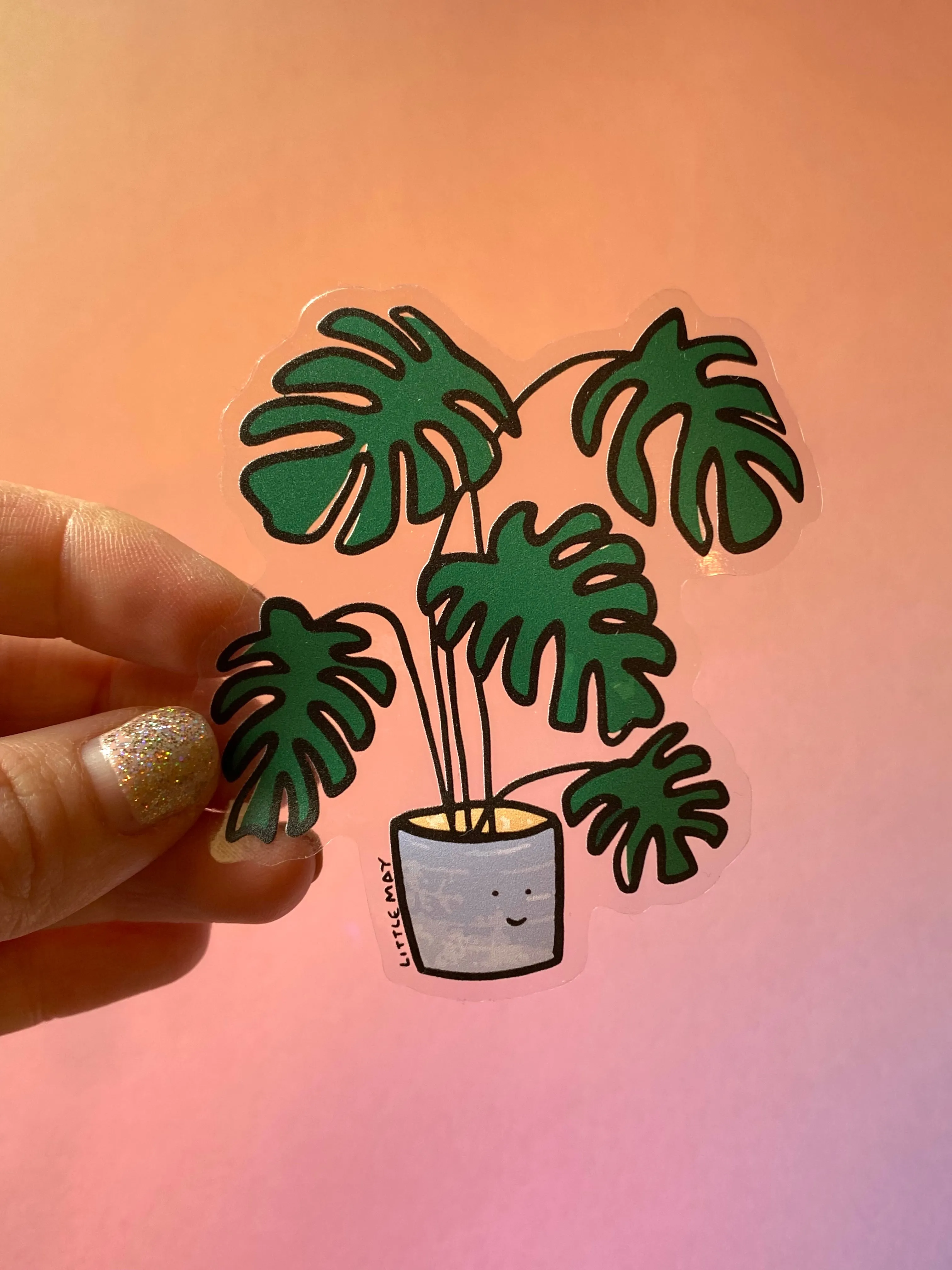 Monstera Clear vinyl sticker