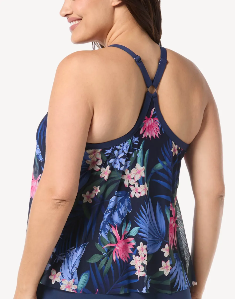 Monterey Tropical Kerry Mesh Plus Size Tankini Top