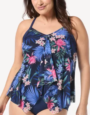 Monterey Tropical Kerry Mesh Plus Size Tankini Top
